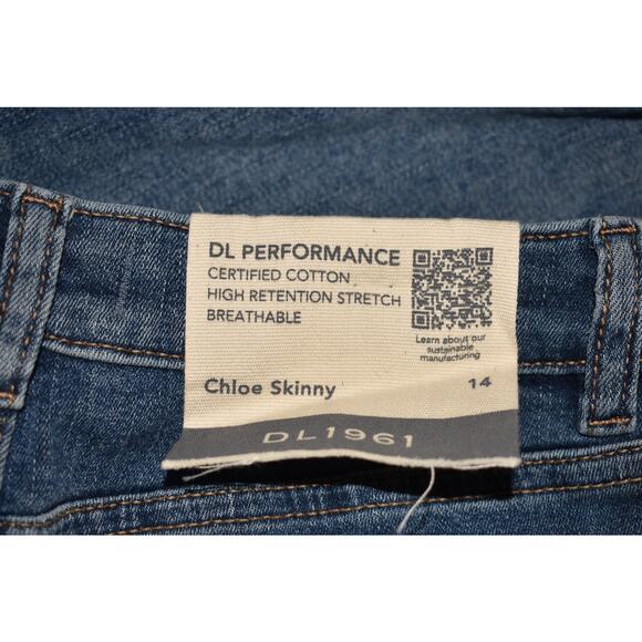 DL1961 NEW $69 DL Performance‎ Distressed Chloe Stretch Skinny Jean Girl's 14 - Picture 3 of 4